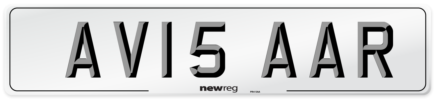 AV15 AAR Number Plate from New Reg